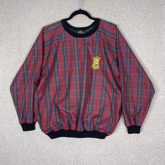 Vintage Mens XL Old Course St Andrews Scotland Tartan Pullover Windbreaker